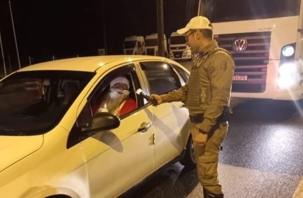 Em Santa Catarina nem o Papai Noel escapou da Blitz da Lei Seca