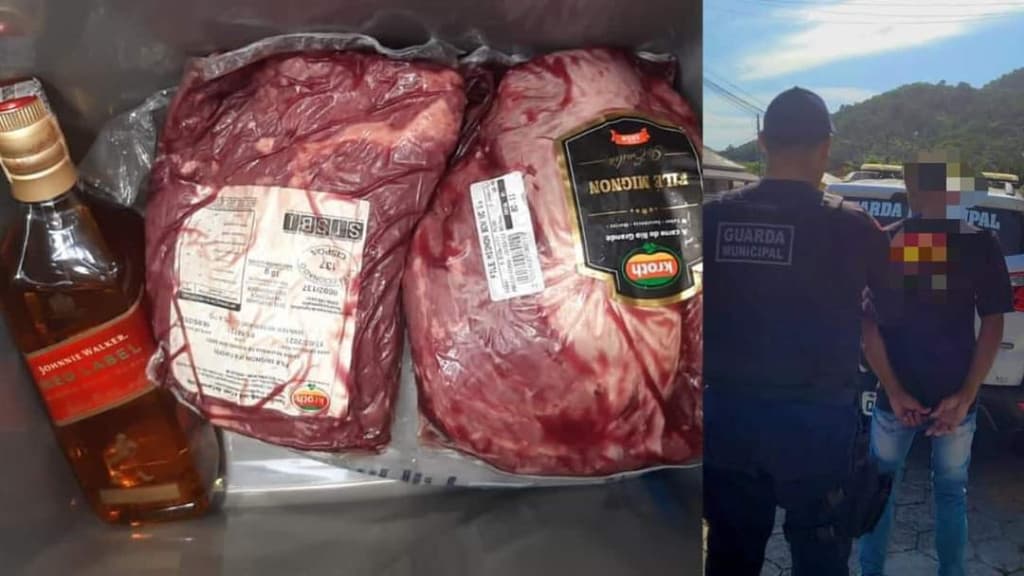 Homem é preso após furtar filé mignon e whisky em Porto Belo