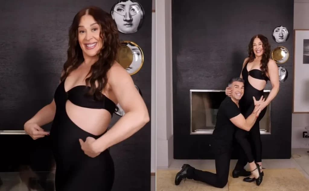 Claudia Raia, aos 55 anos, anuncia que está grávida do 3º filho