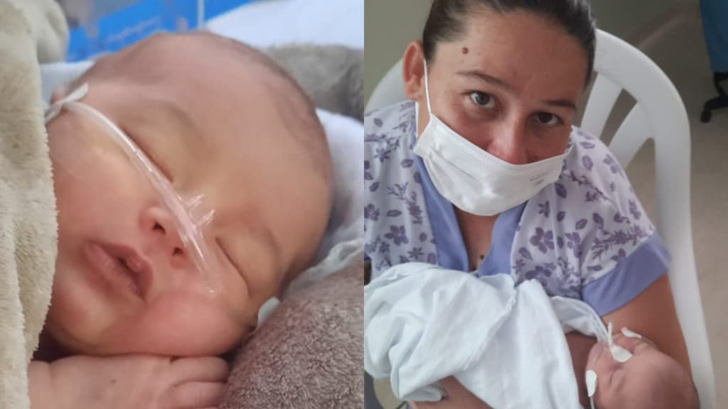 Mãe de Porto Belo busca ajuda para filha recém-nascida que passou por cirurgia cardíaca em Joinville