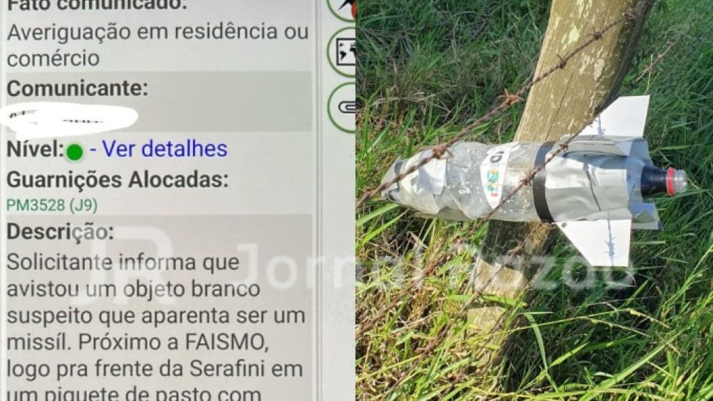 Morador assustado chama a PM após avistar “míssil” de guerra, em SC