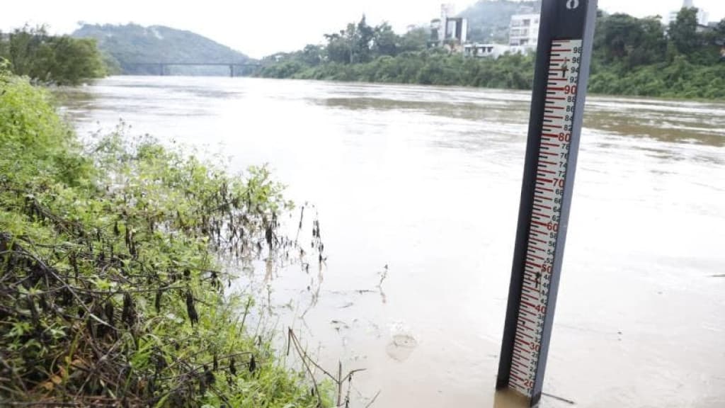 Rio Itajaí-Açu deve chegar aos 8 metros e Blumenau pode enfrentar enchente