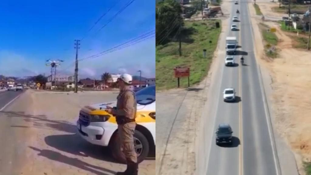 Polícia começa a multar ultrapassagens na SC-410 com uso de drone