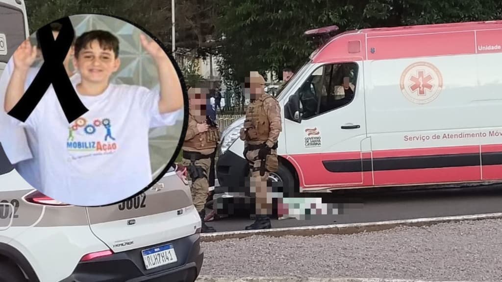 Identificado menino que morreu atropelado por ônibus na saída de escola, em SC