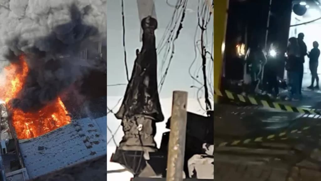 Loja destruída em incêndio é saqueada e até Santa que ficou intacta desaparece