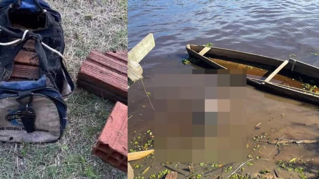 Corpo é encontrado dentro de rio com bolsa amarrada no pescoço