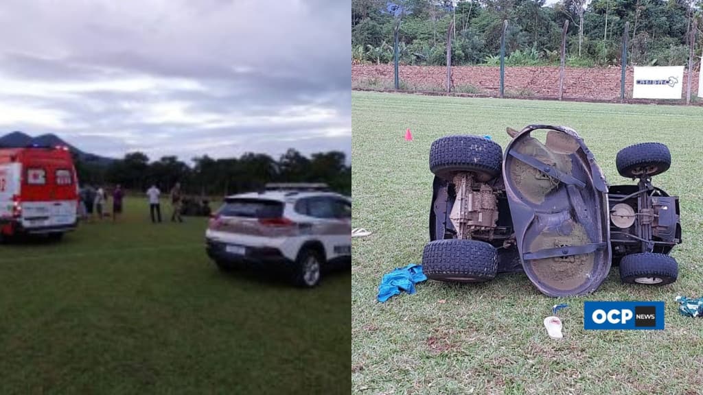 Crianças são atropeladas em campo de futebol