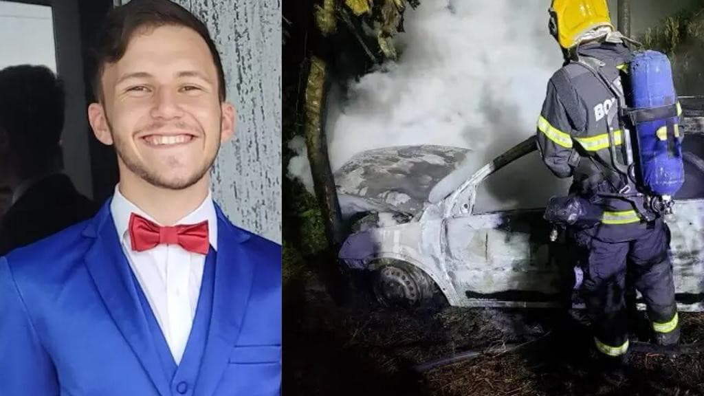 Jovem morre após colidir carro contra árvore e ter 80% do corpo queimado