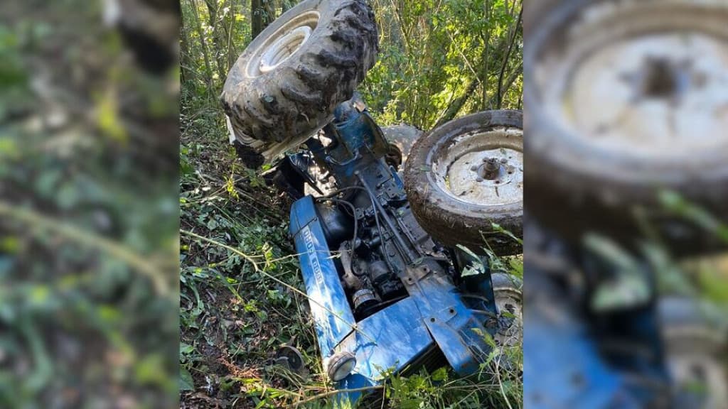Jovem morre após tombar trator agrícola