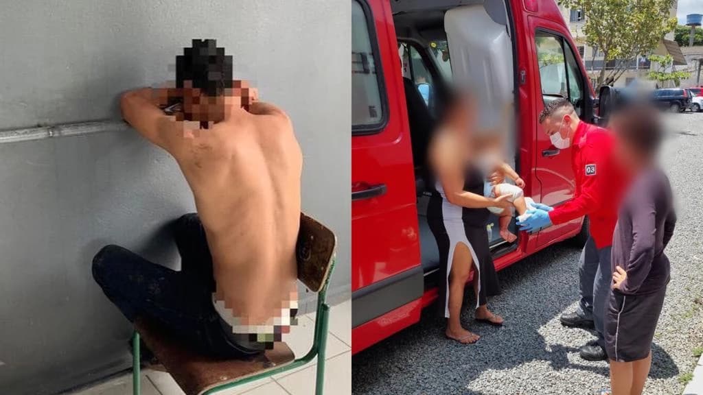 Homem é preso após esfaquear filho bebê e ex-companheira em SC