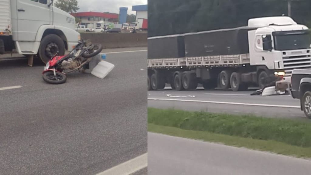 TRISTEZA: Motoboy morre esmagado por caminhão na BR-101