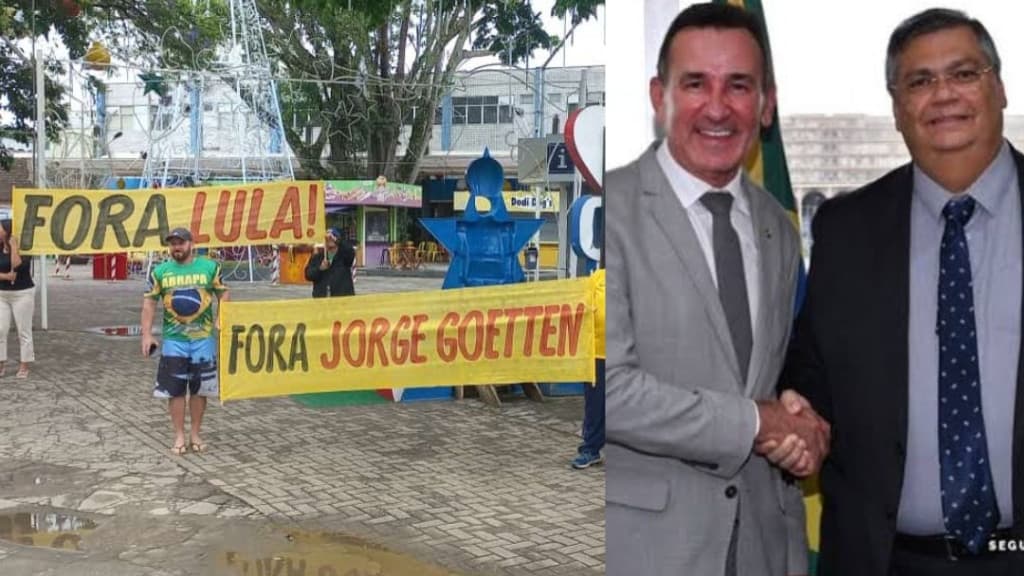 “Fora Goetten”: catarinenses protestam contra Lula, Dino e deputado do PL