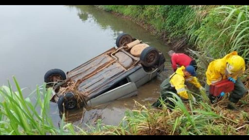 Idoso morre afogado após carro cair em açude