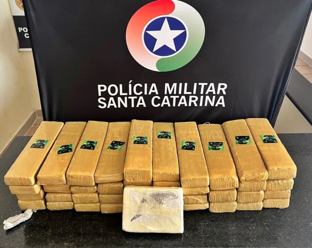 Homem alucinado fica só de cueca e vai preso com 34 kg de drogas em SC