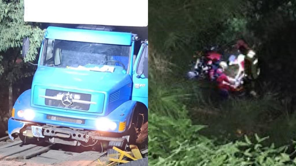 Idoso morre ao tentar atravessar ponte interditada com caminhão em SC