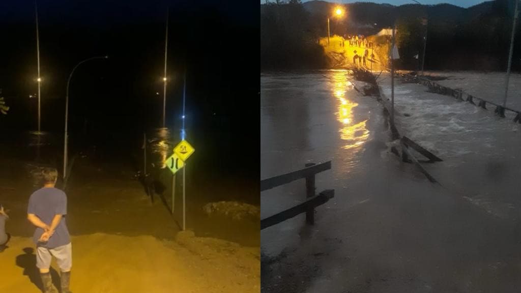 URGENTE: Ponte é levada pela correnteza após chuvas em São João Batista