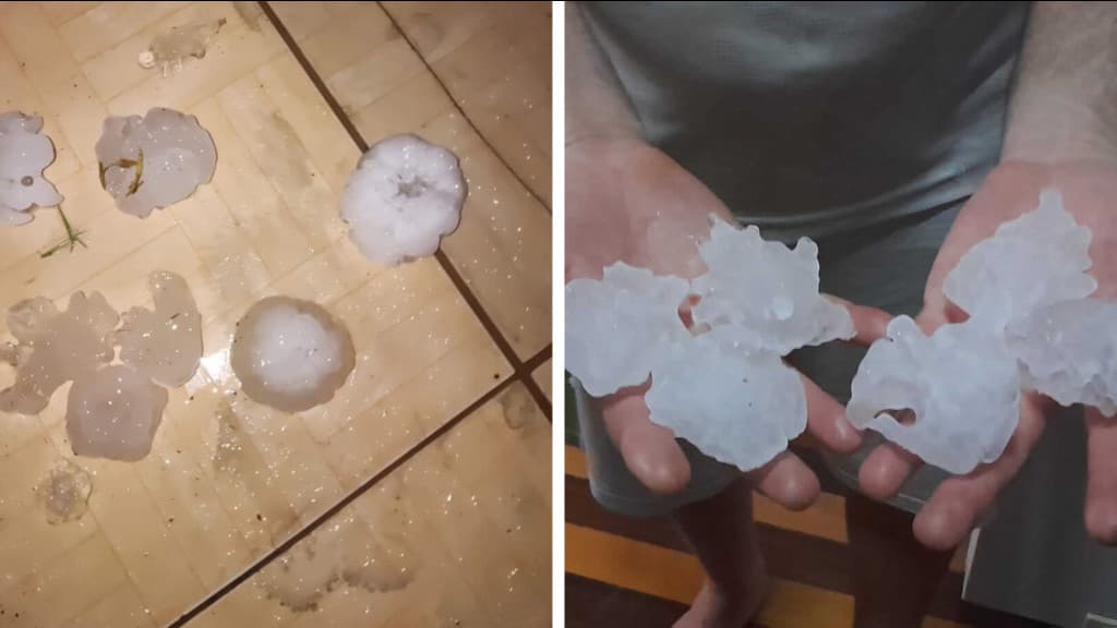 Cidades de SC são atingidas por granizos de até meio quilo