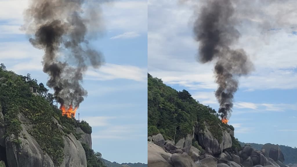 URGENTE: “Casinha” de pescadores é incendiada em praia de Bombinhas