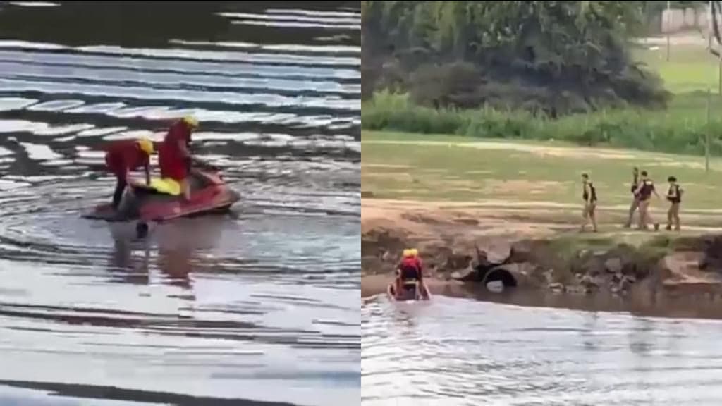 Foragido pula de ponte, cai em rio e acaba preso de “Jetski”