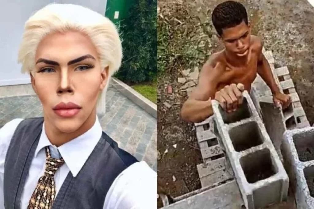 Após desistir de ser o “Ken Humano”, jovem vira auxiliar de pedreiro