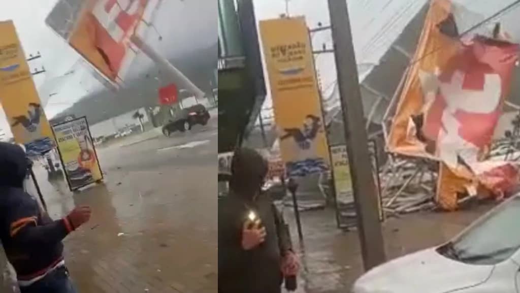 Vídeo mostra momento exato em que placa do Fort desaba em Porto Belo