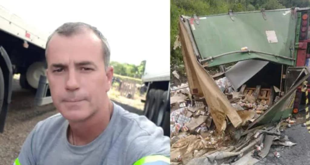 Motorista que morreu após caminhão carregado de cerveja tombar na BR-470 é identificado
