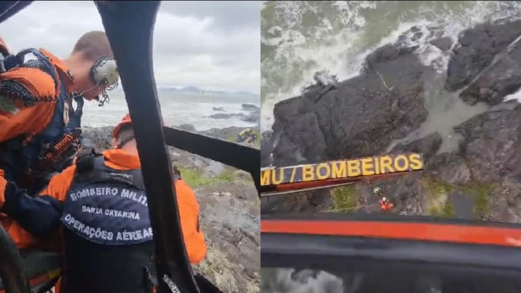 Mulher é resgatada pelo Arcanjo após sofrer mal súbito em trilha de Penha