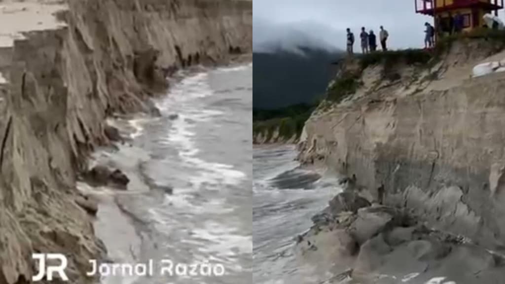 Praia vira “mangue” e dunas desaparecem em cidade de SC “nunca vi nada igual”, diz pescador