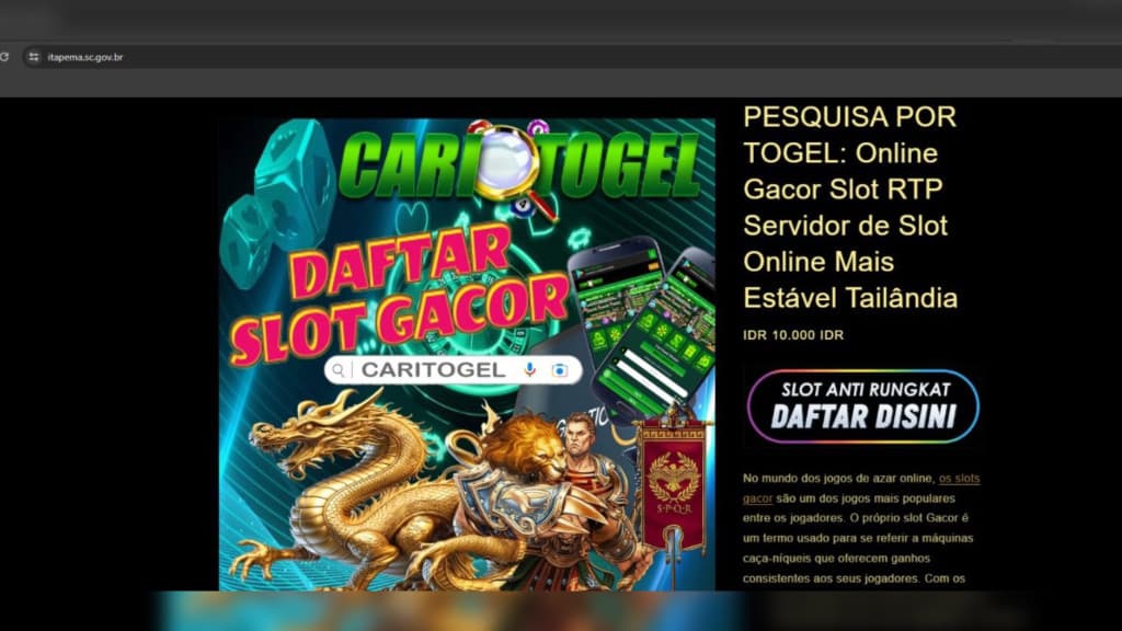 Site da Prefeitura de Itapema vira “site do Tigrinho”