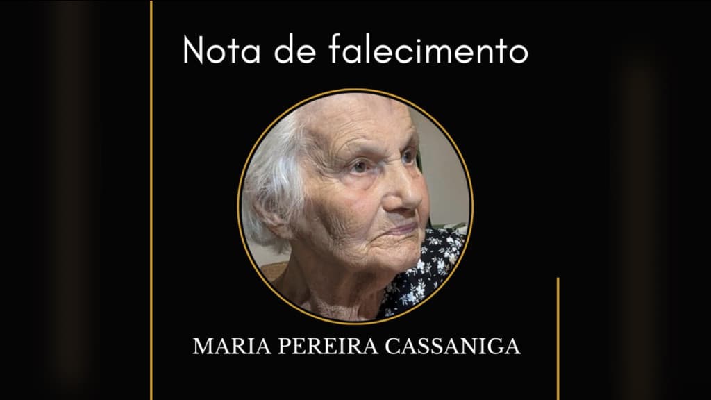 Nota de falecimento de Maria Pereira Cassaniga