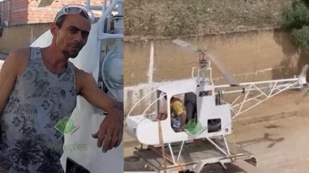FUSCÓPTERO: Pedreiro cria helicóptero com motor de Fusca
