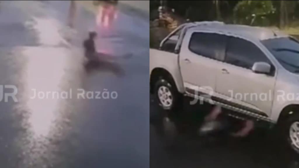 “Mais liso que sabão” motociclista escapa de acidente inusitado em SC