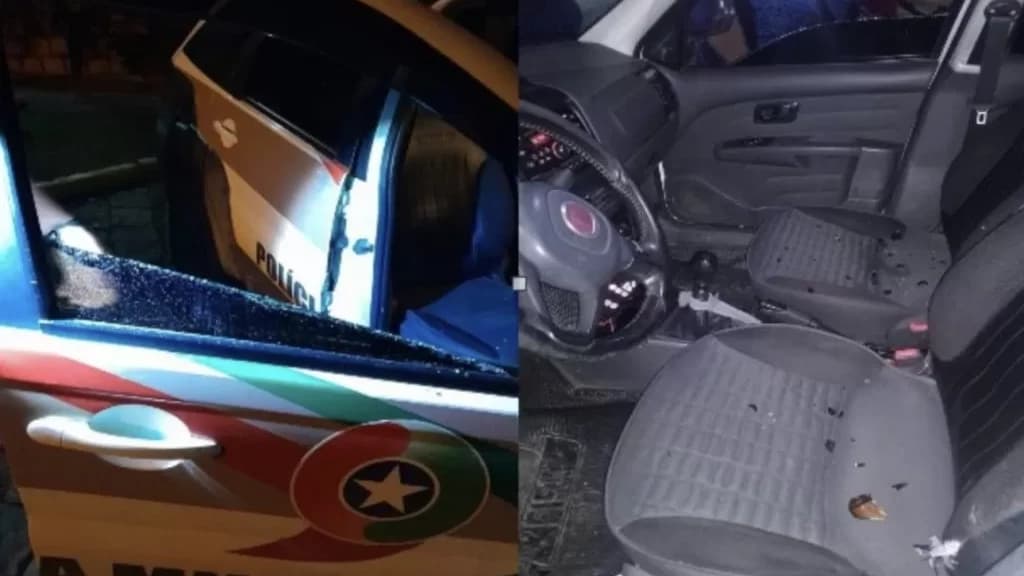PM é acionada por causa de som alto em boteco e tem viatura quebrada