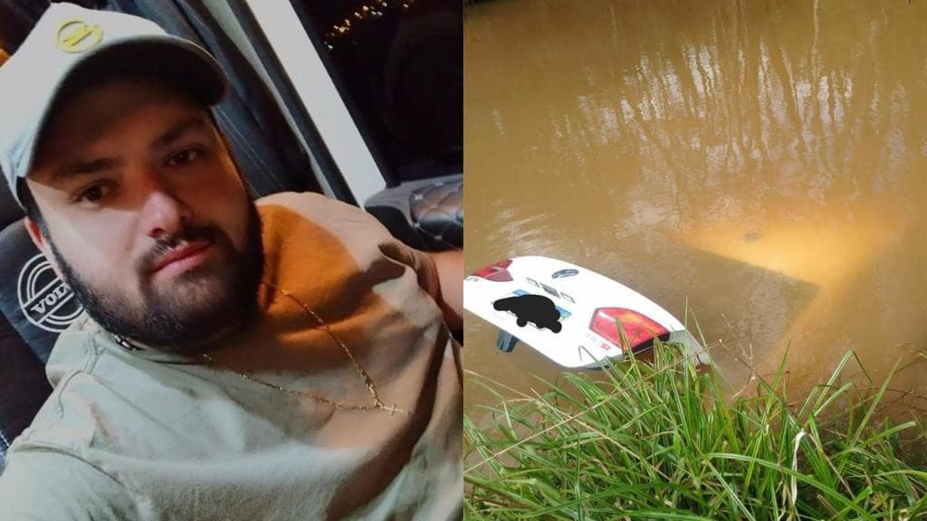 Jovem morre após carro sair da pista e cair dentro de rio em SC