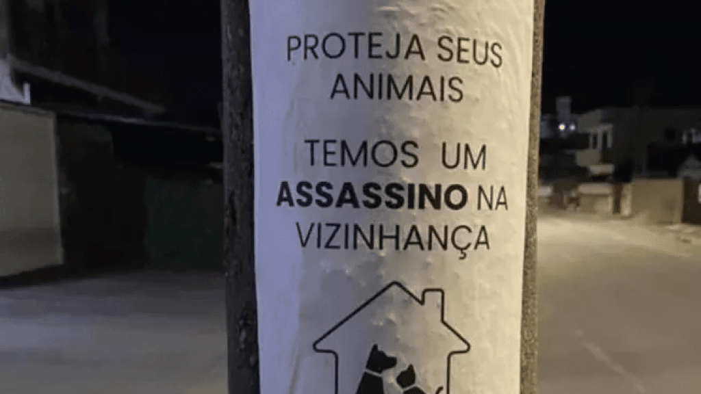 Cartaz alertando para “assassino de animais” em Joinville ajuda na prisão de homem