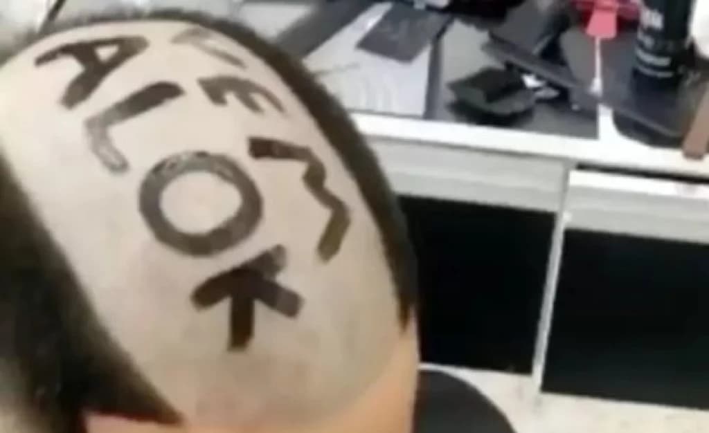 Fã de Alok faz corte de cabelo inusitado para receber DJ em Navegantes