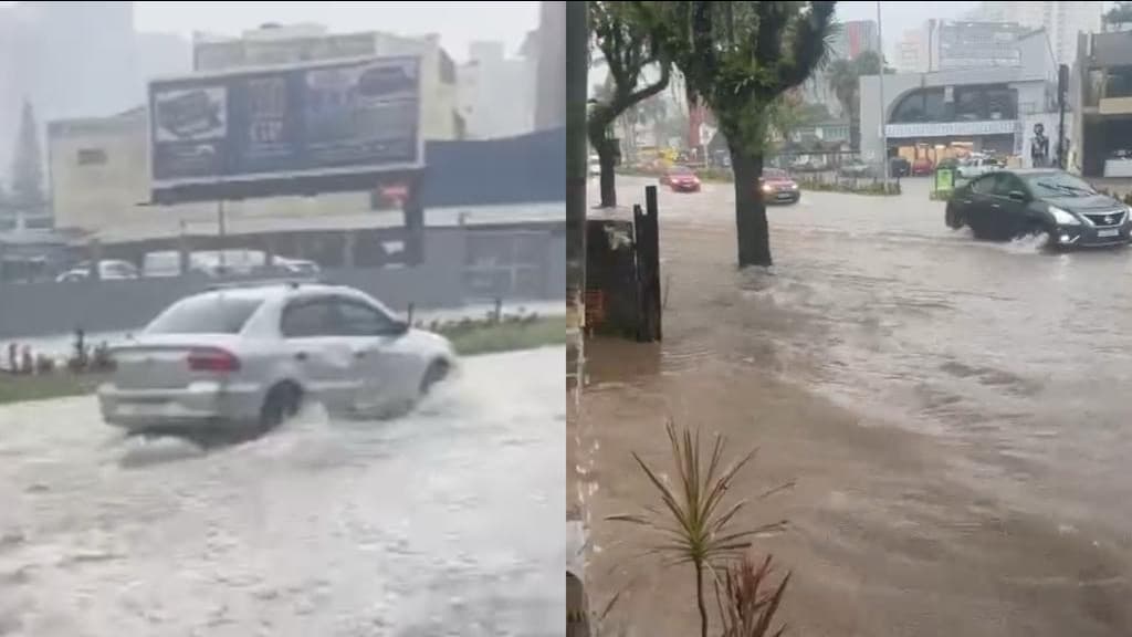 Chuva intensa deixa diversas ruas de Joinville alagadas nesta segunda-feira