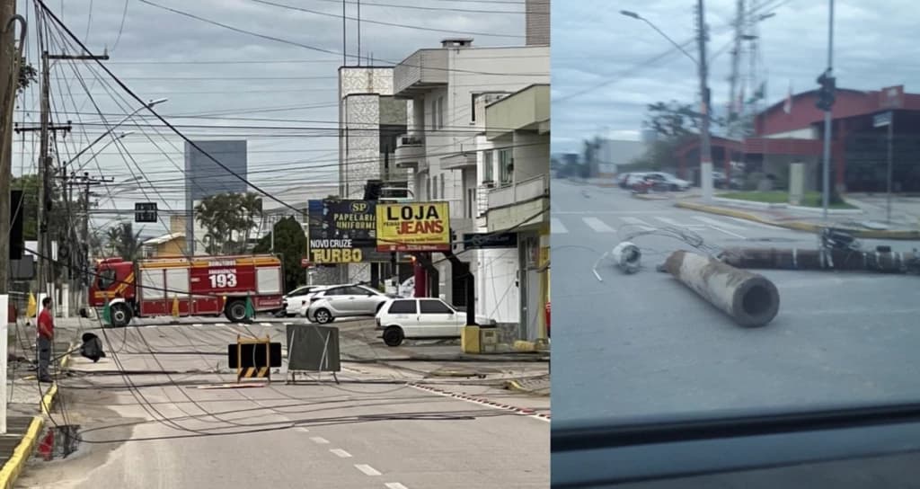 Loucura em Tijucas: caminhão deixa rastro de destruição