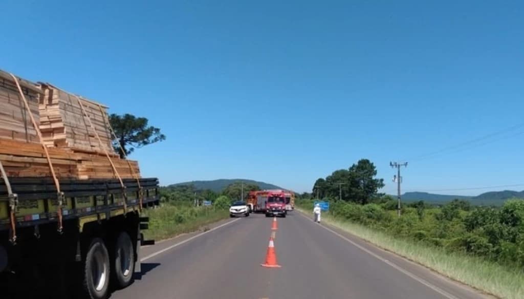 Acidente de trânsito acaba com ataque de abelhas na BR-280