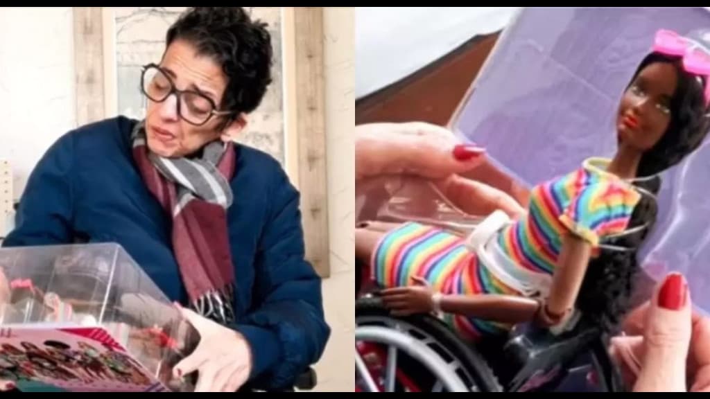 Filha presenteia mãe cadeirante com Barbie em cadeira de rodas em SC