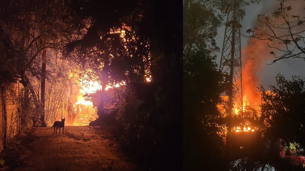 Incêndio destrói casa em Itajaí e mobiliza força-tarefa dos bombeiros