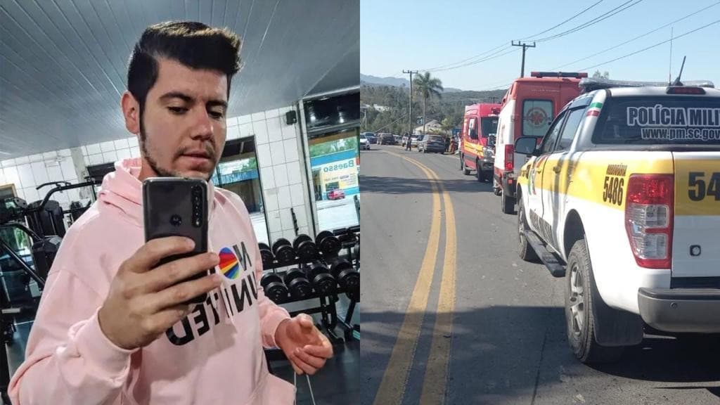 Jovem morre após colisão frontal entre carro e moto na SC-390