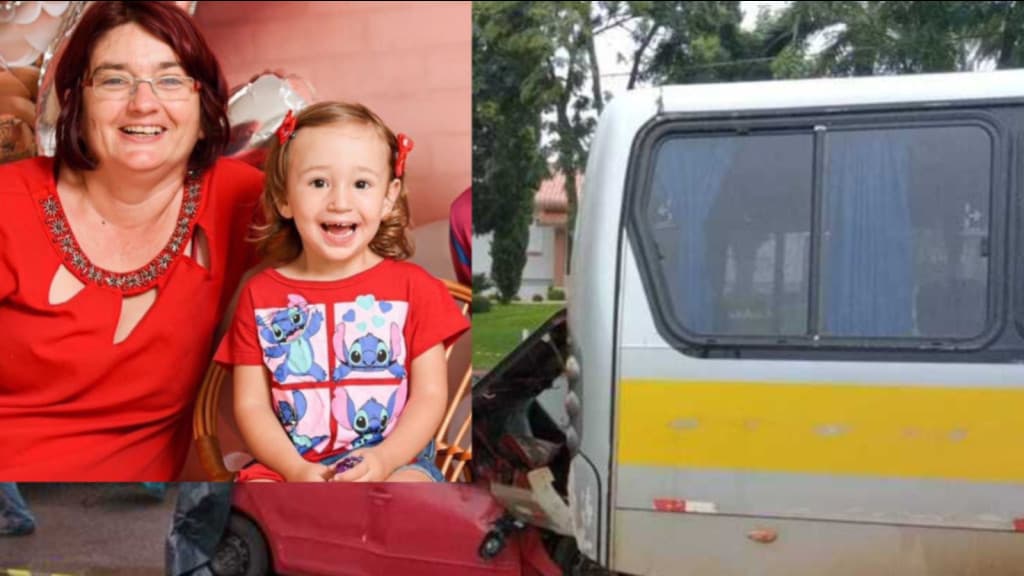 Mãe e filha que morreram após carro colidir em traseira de ônibus