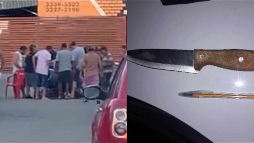 VÍDEO: Homem em surto esfaqueia duas pessoas e acaba morto pela população