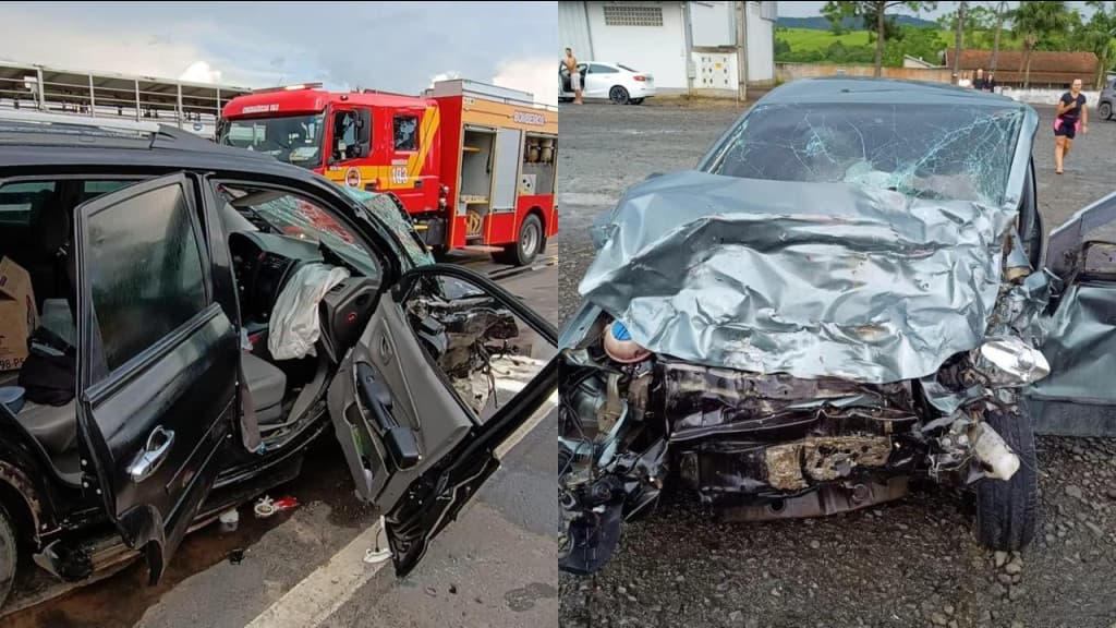 Acidente entre dois carros deixa uma pessoa morta e quatro feridos na BR-470
