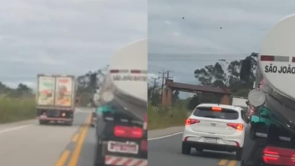 VÍDEO: Flagrante na SC-410 quase provoca colisão frontal e gera questionamentos
