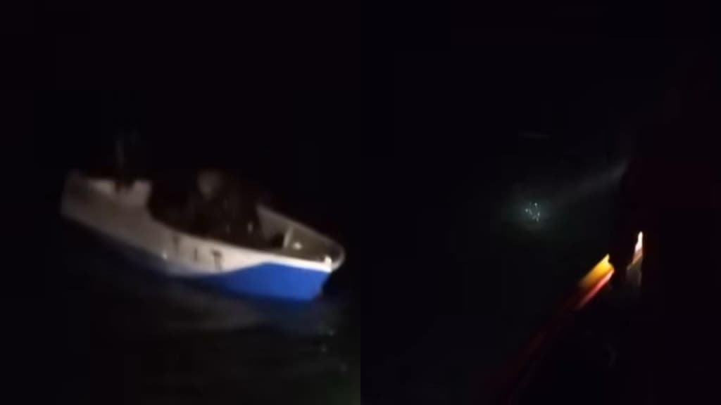 Bombeiros enfrentam mar agitado para resgatar pescador após 9 horas à deriva