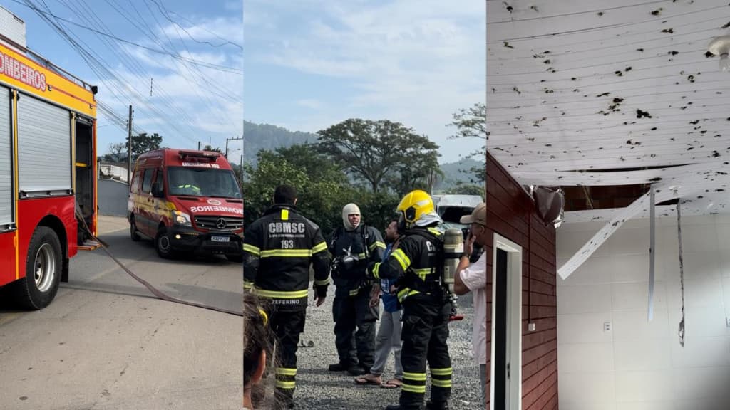 Residência pega fogo após curto-circuito em Penha
