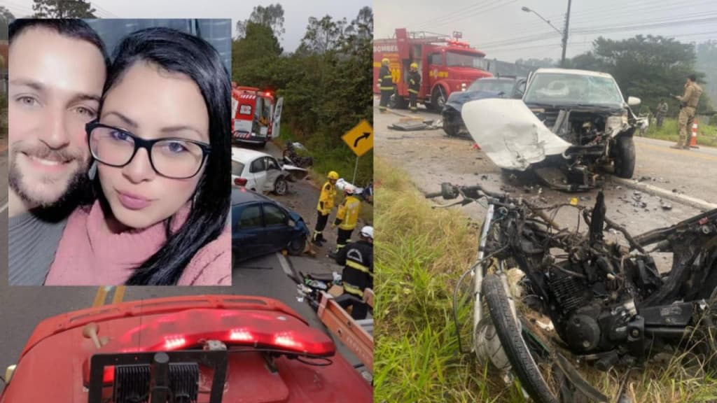 Identificado casal que morreu em grave acidente na SC-412