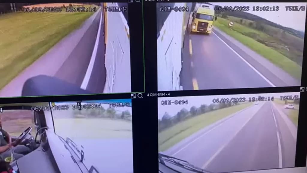 VÍDEO: Caminhoneiro quase provoca tragédia em rodovia de SC